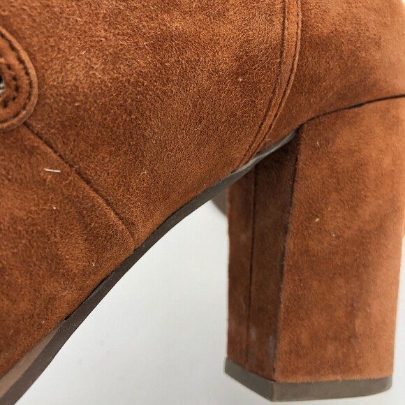 Seychelles Lagoon Heels Womens Size 8 Brown Shoes Leather Peep Toe Zip - Picture 6 of 8